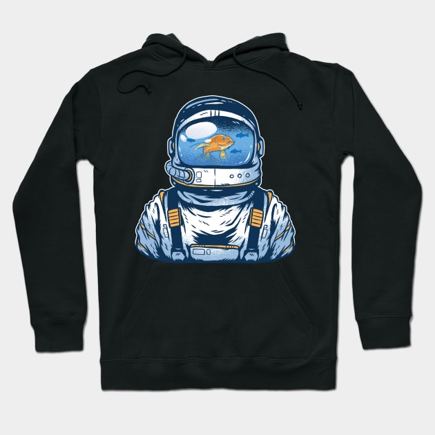 Astronaut with Fish Hoodie by EarlAdrian